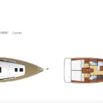 Layout della barca a vela Beneteau Oceanis 38.1 "Eos" di Spartivento Charter