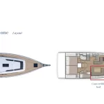 Layout della barca a vela Beneteau Oceanis 51.1 "Maelle" di Spartivento Charter